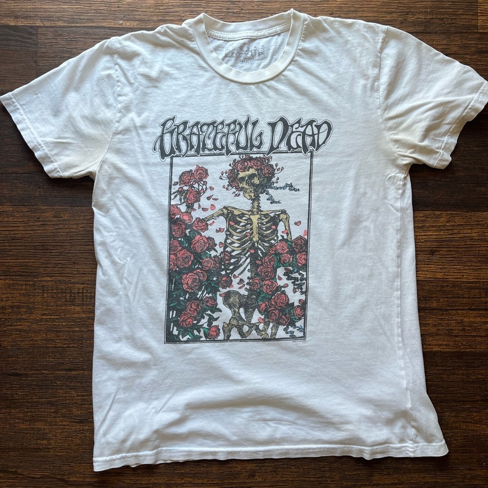 Women's Grateful Dead T-Shirt White Skull‎ S 60s Psych Garcia Hippie SF Dreamer